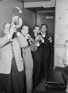 Portrait of George Brunis and Tony Parenti, Jimmy Ryan's (Club), New York, N.Y., ca. Aug. 1946. Creator: William Paul Gottlieb.