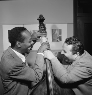 Portrait of Chubby Jackson and John Simmons, William P. Gottlieb's office, N.Y., ca. July 1947. Creator: William Paul Gottlieb.
