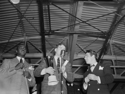 Portrait of Jimmie Lunceford, William P. Gottlieb, and Gene Krupa, Washington, D.C., ca. 1940. Creator: Delia Potofsky Gottlieb.