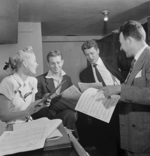 Portrait of Jerry Wald, Gordon MacRae, Mel Tormé, Marion...Saturday Teentimers Show, N.Y., 1947. Creator: William Paul Gottlieb.