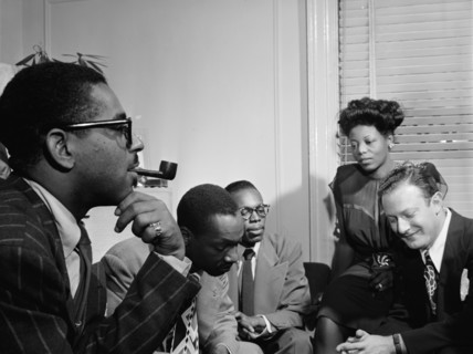 Portrait of Dizzy Gillespie, Tadd Dameron, Hank Jones...Mary Lou Williams' apartment, N.Y., 1947. Creator: William Paul Gottlieb.