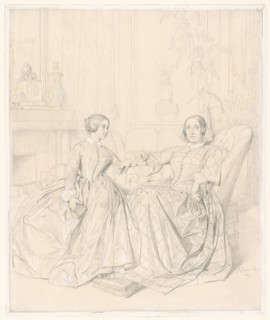 Comtesse Charles d’Agoult (born Marie de Flavigny) and Her Daughter Claire d’Agoult, 1849. Creator: Jean-Auguste-Dominique Ingres.