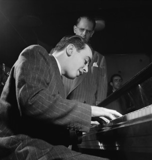 Portrait of Ralph Burns, Bill Harris, and Dave Tough, Three Deuces, New York, N.Y., ca. Apr. 1947. Creator: William Paul Gottlieb.