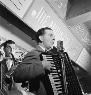 Portrait of Joe Mooney and Andy Fitzgerald, Dixon's Steak House(?), New York, N.Y., ca. Oct. 1946. Creator: William Paul Gottlieb.