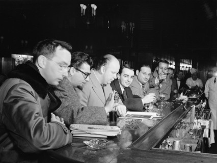 Portrait of Eddie Sauter, George Handy, Edwin A. Finckel, Ralph...Museum of Modern Art, N.Y., 1947. Creator: William Paul Gottlieb.