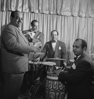 Portrait of Noro Morales, Ismael Morales, and Humberto López Morales, Glen Island Casino, N.Y., 1947 Creator: William Paul Gottlieb.