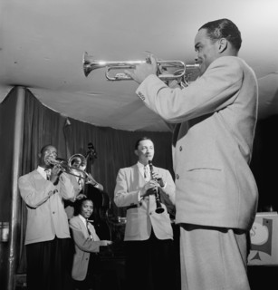 Portrait of Ted Kelly, Kenny Kersey, Benny Fonville, (Scoville)...Café Society (Downtown), NY, 1947. Creator: William Paul Gottlieb.