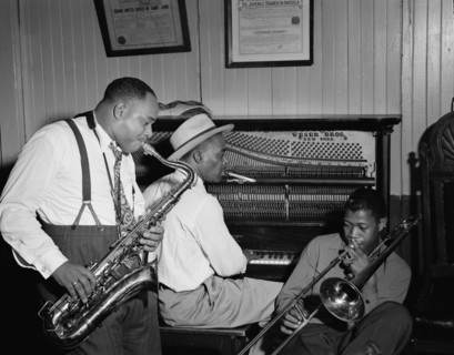 Portrait of Joe Thomas and Eddie Wilcox, Loyal Charles Lodge No. 167, New York, N.Y., ca. Oct. 1947. Creator: William Paul Gottlieb.