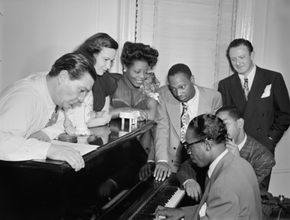 Portrait of Jack Teagarden, Dixie Bailey, Mary Lou Williams...Mary Lou Williams' apartment, NY, 1947 Creator: William Paul Gottlieb.