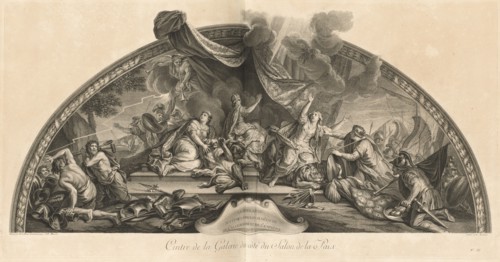 La Hollande accepte la paix et se détache de l'Allemagne et de l'Espagne 1678...[pl. 33], pub 1752. Creators: Jean-Baptiste Masse, Benoit Audran II.