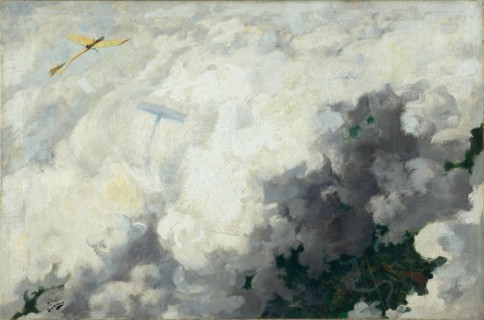 Le seul oiseau qui vole au-dessus des nuages (The Only Bird That Flies above the Clouds), 1910. Creator: Devambez, André Victor Édouard (1867-1943).