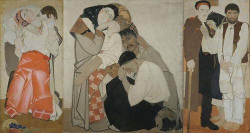 Triptych "Life" (Love. Family. Return.) , 1925-1927. Creator: Krychevsky, Fedir (1879-1947).
