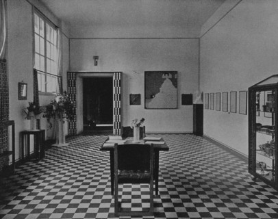 The exhibition room of the Wiener Werkstätte at the 1907 International Art Exhibition in...1907. Creator: Anonymous.