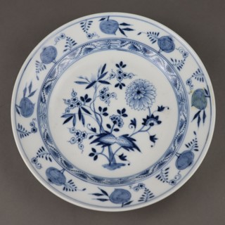 Meissen porcelain plate, onion pattern, 1774-1814. Creator: West European Applied Art.