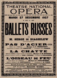 Poster for Ballets Russes, Théâtre National Opéra , 1927. Creator: Historic Object.
