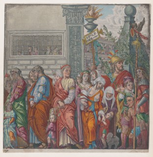 Sheet 7: Procession, from The Triumph of Julius Caesar, 1599. Creator: Andreani, Andrea (c. 1540-after 1610).