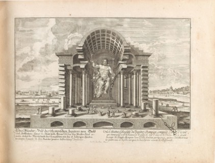 The Statue of Jupiter at Olympia. From "Entwurff einer historischen Architektur", 1725. Creator: Fischer von Erlach, Johann Bernhard (1656-1723).