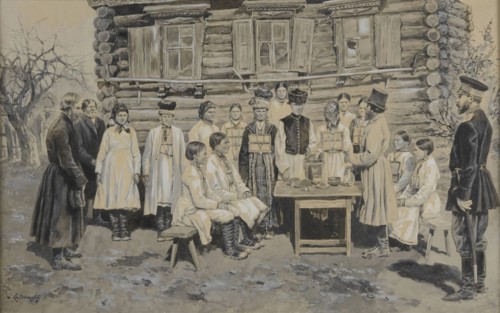 Russian Wedding, 19th century. Creator: Kaufmann, D. (active End of the 19th cen.).