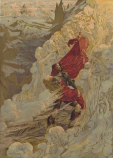 Premiere Poster for the opera Fervaal by Vincent d'Indy in the Théâtre de l'Opéra-Comique..., 1897. Creator: Schwabe, Carlos (1866-1926).