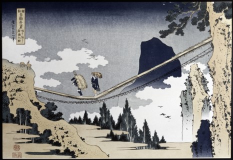 'Niigata', painting from the series 'Bridges', 19th century . Creator: Hokusai, Katsushika (1760 - 1849).