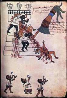 Codex of Tudela, 16th century. Scene of an Indian sacrifice.  Creator: Unknown.