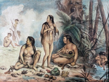 Indigenous population of Cantagalo, 18-19th cent. Creator: Debret, Jean-Baptiste. (1768 - 1848).