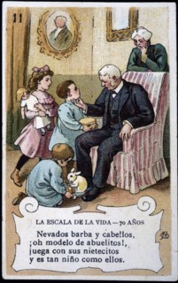 Collection of stickers 'Scale of life' number 5, 20th century. Creator: Mestres, Apeles (1854 - 1936).