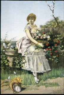 Poster with 'Allegory to Spring', 1889. Creator: Picolo.