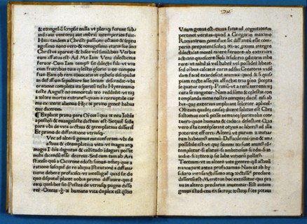 Pages of the work 'De laudibus iohannis apostoli et evangelistai' by Ambrose de Cora, 1475. Creator: Ambrosio di Cora.
