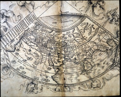 Mapa Mundi. In'Geographiae Universae', 1596. Creator: Ptolomeo, Claudio. (90-168).