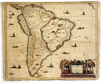 Americae pars Meridionalis, Amsterdam, c. 1640.  Creator: Hondius, Henrici (siglo XVII).