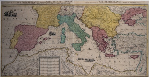 Marine chart of the eastern part of the Mediterranean Sea with the entire African coast..., 17th cen Creator: Sanson, Nicolás (1600-1667) .