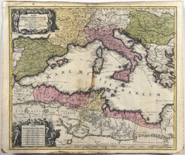 Mare Mediterraneum, juxta Regna et Provincias, quas alluit distinctum et cognominatum...c.1770.  Creator: Seutter, Georg Matthew (1678-1757).