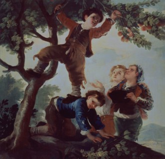 Boys Picking Fruit, 18th-19th century. Creator: Goya y Lucientes, Francisco de (1746 - 1828).