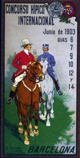 Advertising poster for the International Equestrian Competition held in Barcelona in 1903.  Creator: Cusachs i Cusachs, José (1850-1909).