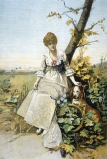 Poster with 'Allegory of Autumn', 1889. Creator: Picolo.
