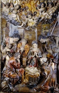 Altarpiece of the Adoration of the Shepherds, from the altar of the Roser of the Church of...1642. Creator: Grau, Joan (1608-1685).