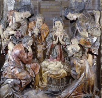 Altarpiece of the Adoration of the Shepherds, from the altar of the Roser of the Church of...1642. Creator: Grau, Joan (1608-1685).