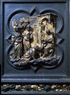 'Adoration of the Magi', north door of the Baptistery of Florence, 14th-15th century. Creator: Ghiberti, Lorenzo (1378 - 1455).