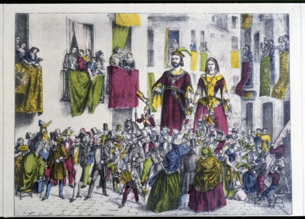 Corpus Christi procession in Barcelona, 1860. Creator: Puiggari, Ramón (1820-1894).