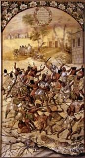 Conquest of Mexico, arrest of Cortés, 17th century. Creator: González, Miguel (17th century) .