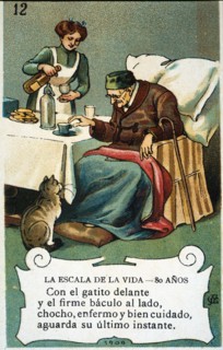 Picture card 'The scale of life'. Number 12, 1902, for the company 'Chocolates Amatller'. Creator: Mestres, Apeles. (1854-1936).