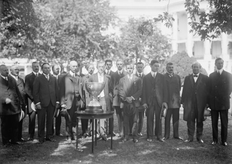 Eastern Yacht Club - President Wilson Presenting Club Cup To Owner of Yacht 'Ellen' Who Won..., 1913 Creator: Harris & Ewing.