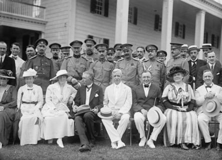 Group at Mount Vernon; Front Row, Left To Right Beginning with Woman in White Hat And Dark..., 1917. Creator: Harris & Ewing.