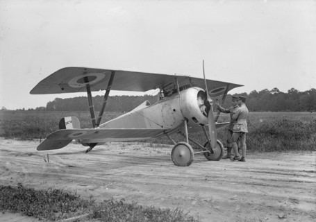 Langley Field, Va. - French Nieuport Plane, Type 17, with Lt., E. Lemaitre And Capt. J.C..., 1917. Creator: Harris & Ewing.