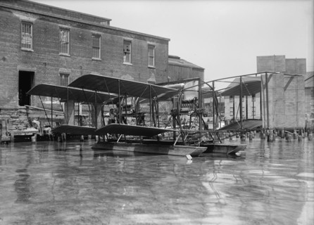 Experimental Tandem Biplane On Potomac Embodying Langley Principles, 1917. Creator: Harris & Ewing.