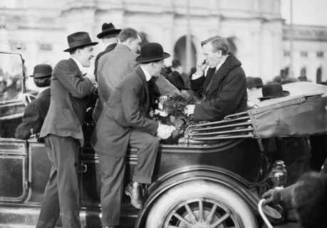 'Butch' McDevitt, 'Congressman For A Day' from Pennsylvania, in Auto, 1914. Creator: Harris & Ewing.