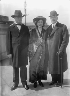 Bird Segle McGuire with Rep. J.S. Davenport, left, and Mrs. McGuire, 1913. Creator: Harris & Ewing.