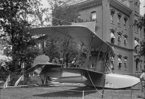 National Aero Coast Patrol Commn. - Curtiss Hydroaeroplane or Flying Boat Exhibited..., 1917. Creator: Harris & Ewing.