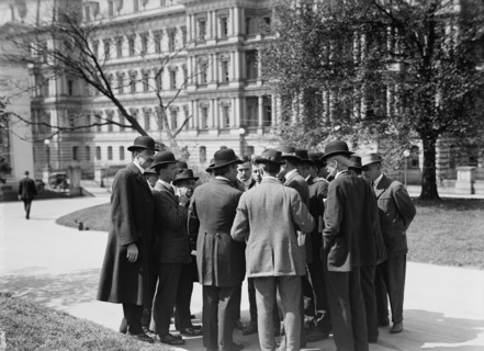 Press Correspondents with Secretary Bryan, 1915. Creator: Harris & Ewing.
